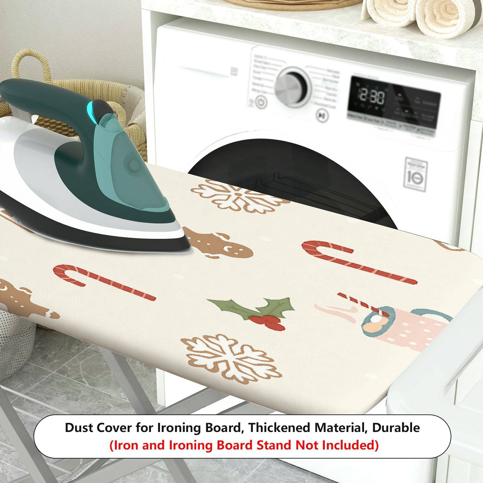 1-Piece Gingerbread Christmas Candy  Ironing Board Cover, Universal Size, Without Board
