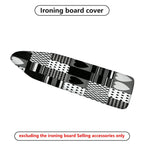 1-Piece Black White Heart Pattern Checkered Striped  Ironing Board Cover, Universal Size, Without Board