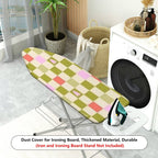 1-Piece Checkered Christmas Tree Pattern Pastel Color  Ironing Board Cover, Universal Size, Without Board