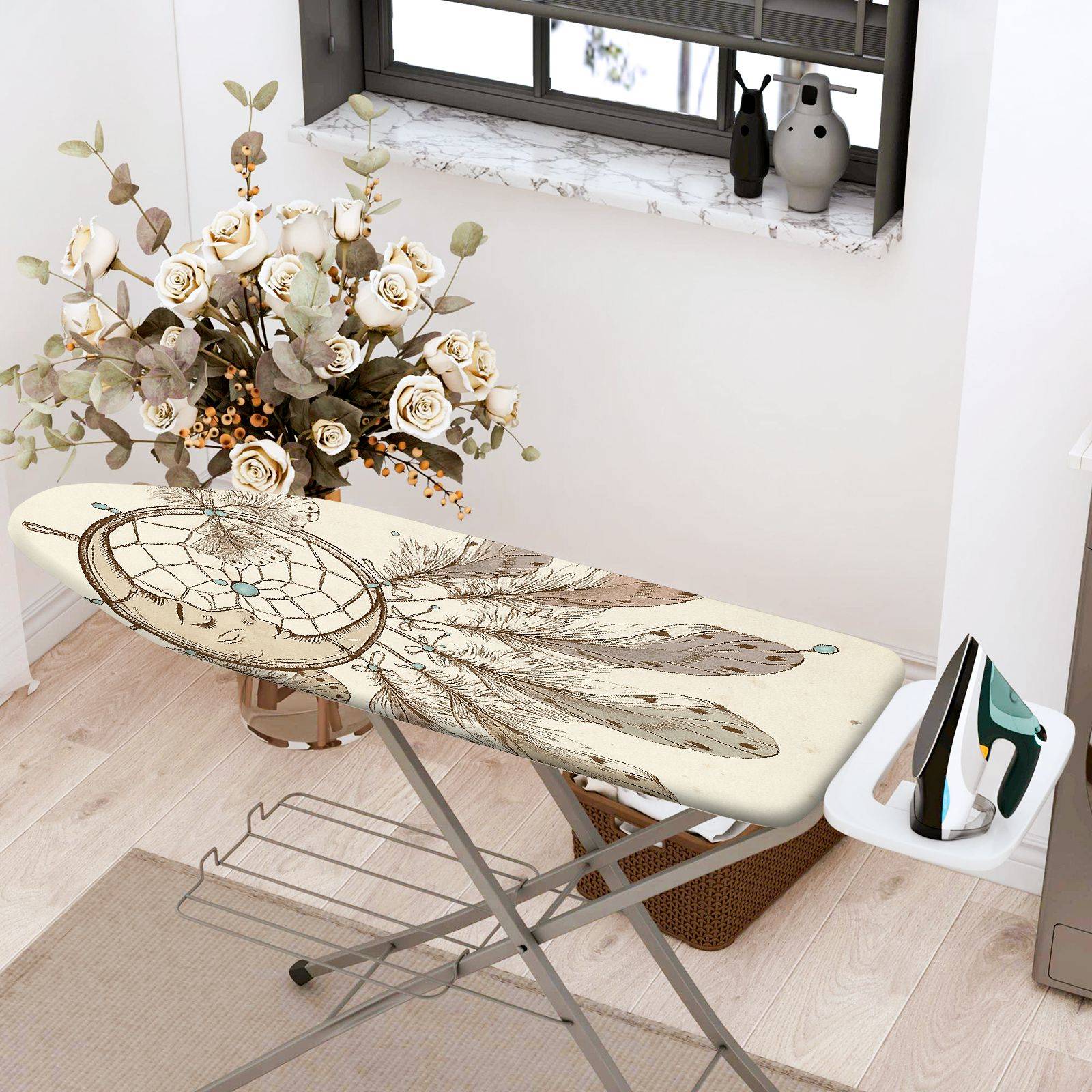 1-Piece Dreamcatcher Feather Bohemian  Ironing Board Cover, Universal Size, Without Board