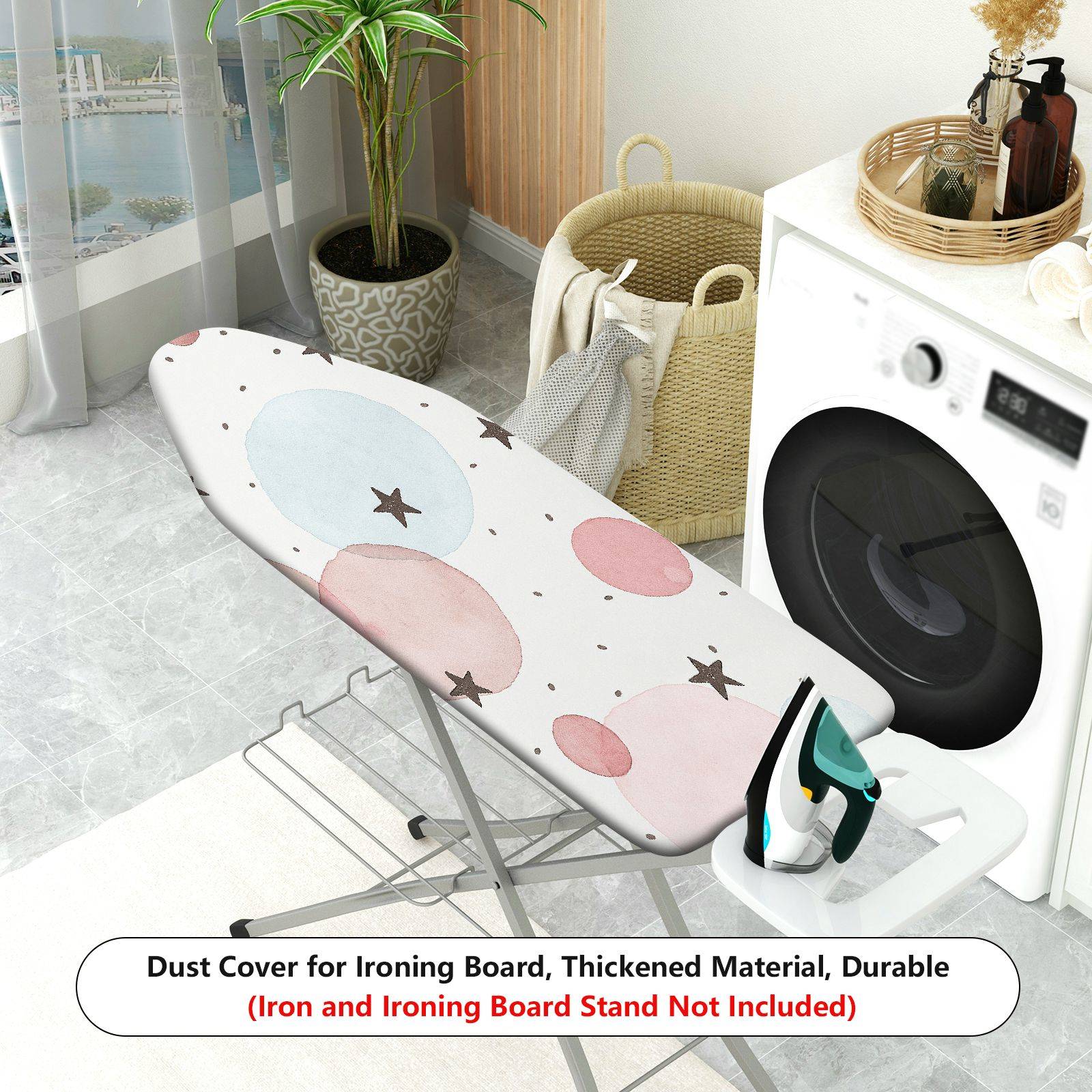 1-Piece Pattern Stars Dots Pastel  Ironing Board Cover, Universal Size, Without Board