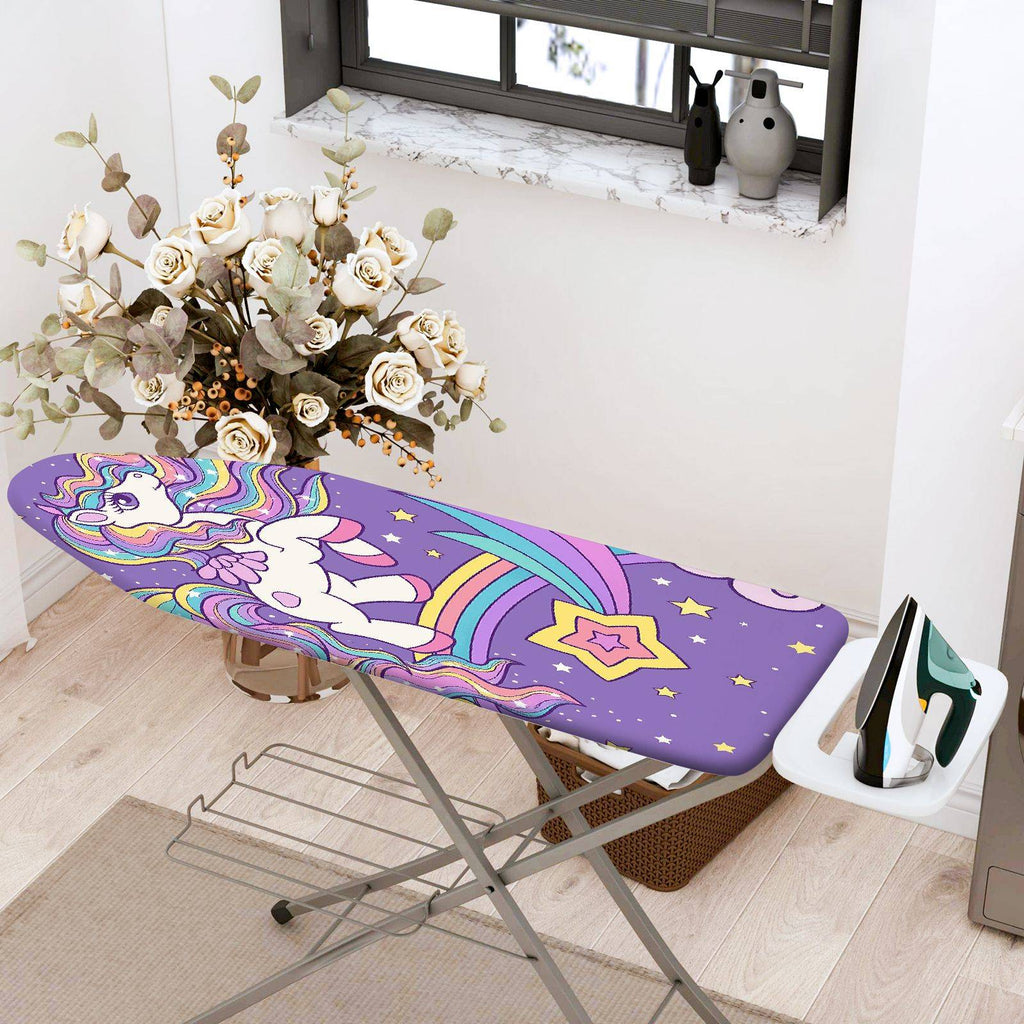 1-Piece Unicorn Rainbow Stars  Ironing Board Cover, Universal Size, Without Board