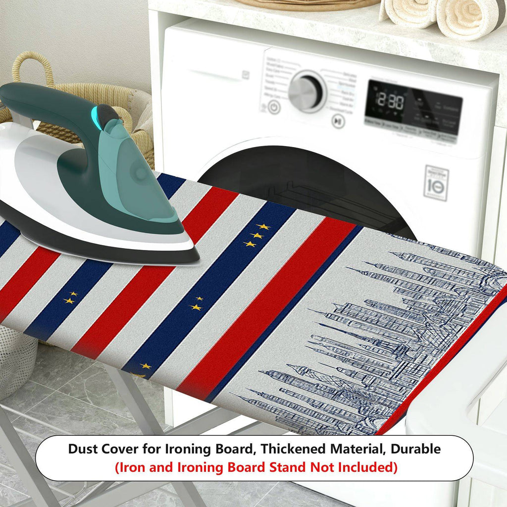 1-Piece American Stars Stripes City  Ironing Board Cover, Universal Size, Without Board