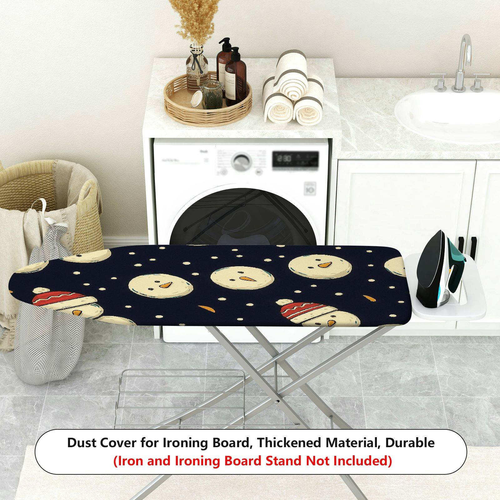 1-Piece Snowman Hat Christmas  Ironing Board Cover, Universal Size, Without Board