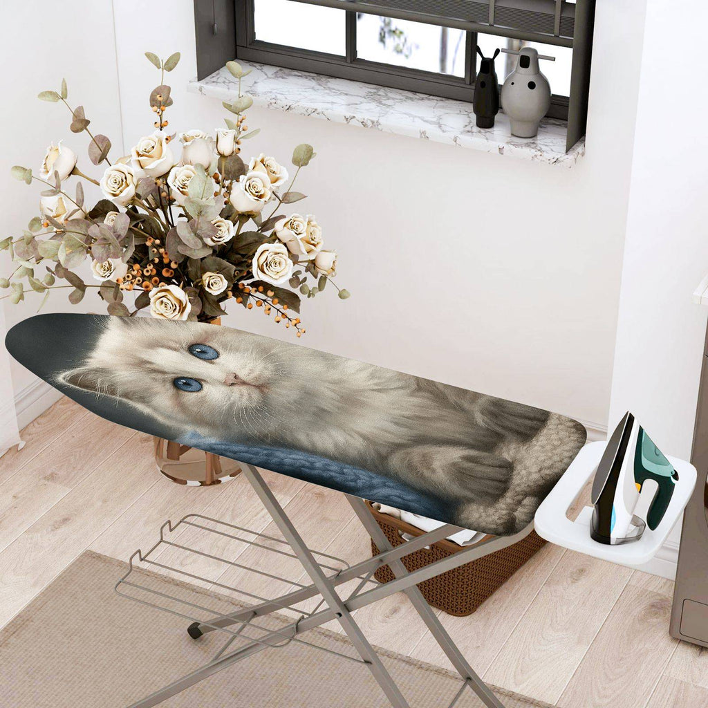 1-Piece Cat Kitten Blue  Ironing Board Cover, Universal Size, Without Board