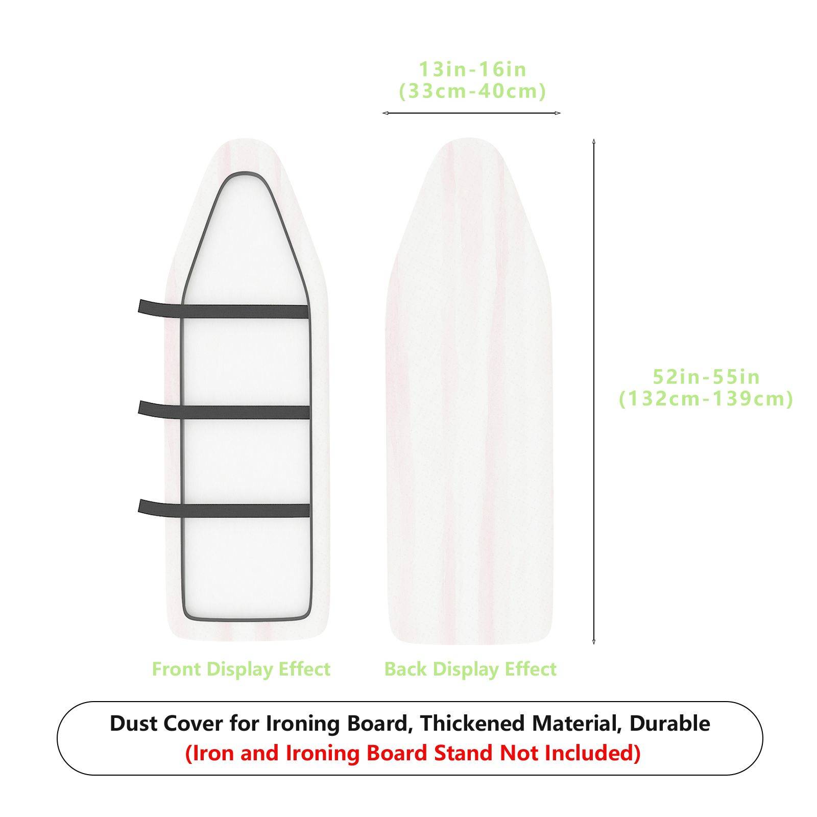 1-Piece White Pink Minimalist Striped  Ironing Board Cover, Universal Size, Without Board