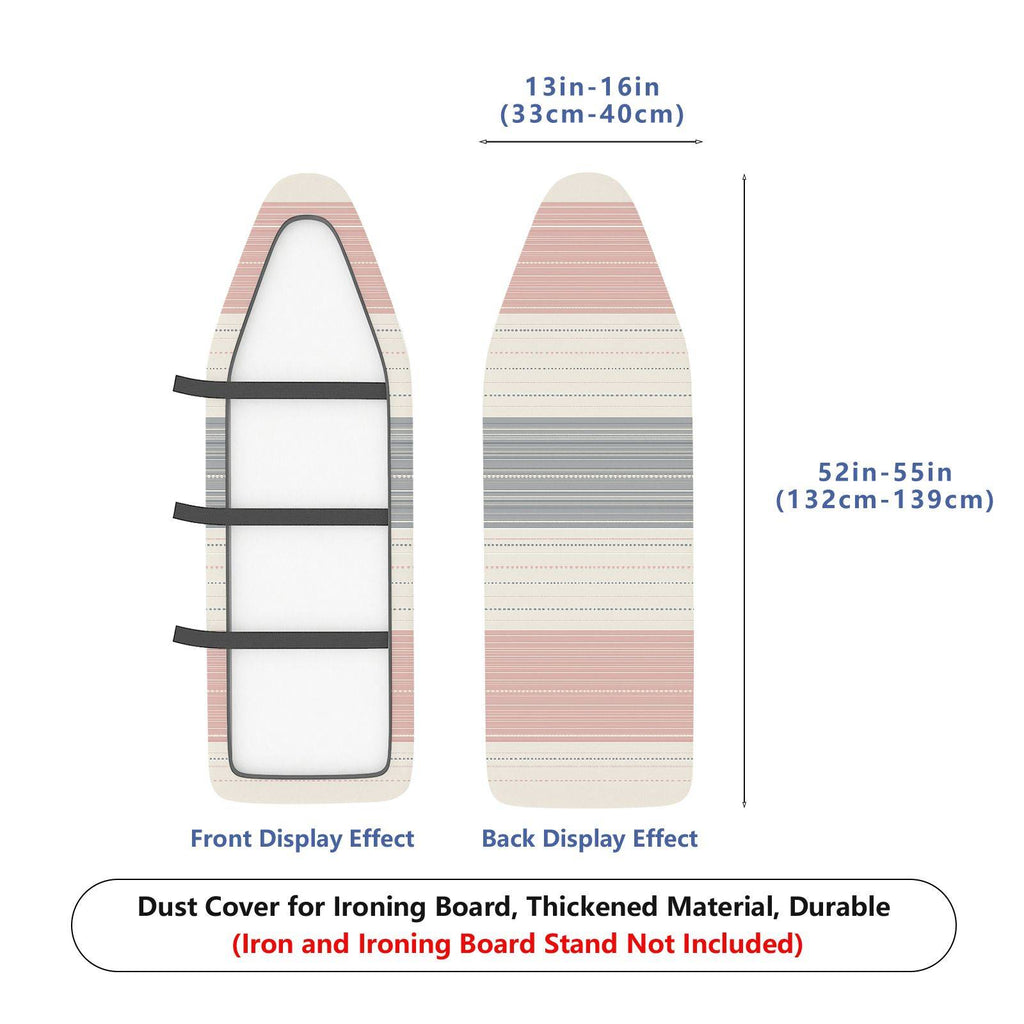 1-Piece Striped Pink Grey White  Ironing Board Cover, Universal Size, Without Board