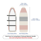1-Piece Striped Pink Grey White  Ironing Board Cover, Universal Size, Without Board