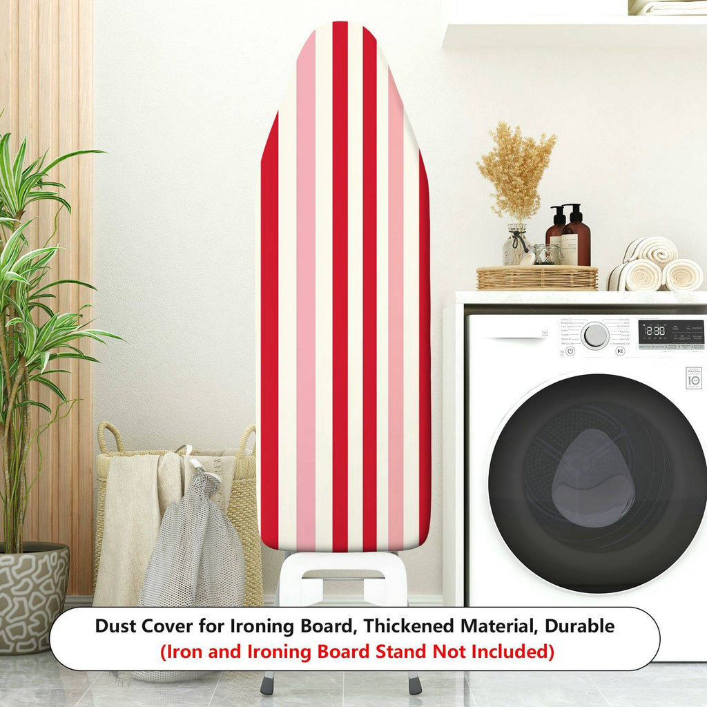 1-Piece Striped Pattern Red and White Modern  Ironing Board Cover, Universal Size, Without Board