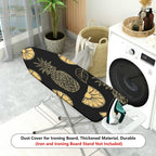 1-Piece Pineapple Tropical Fruit Black  Ironing Board Cover, Universal Size, Without Board