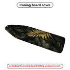 1-Piece Tropical Leaf Black Gold  Ironing Board Cover, Universal Size, Without Board