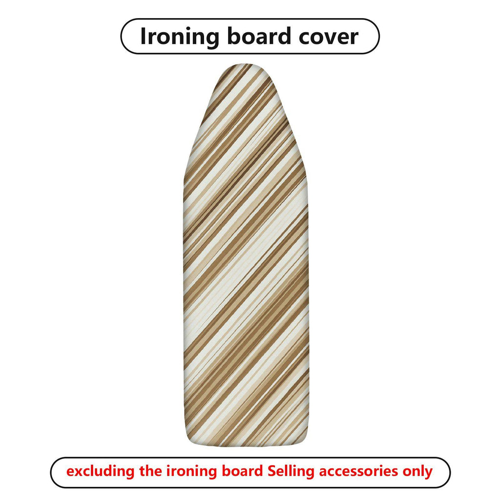 1-Piece Striped Beige Brown Pattern  Ironing Board Cover, Universal Size, Without Board