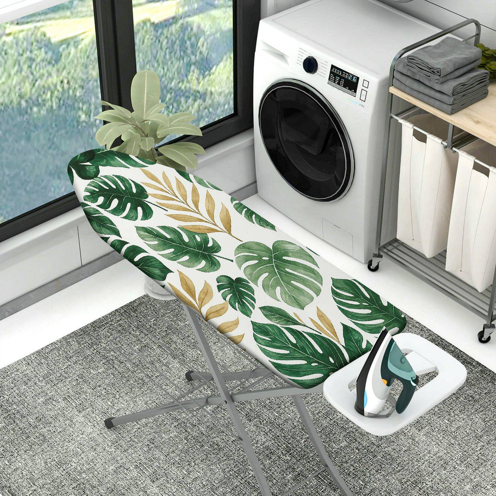 1-Piece Tropical Leaf Green  Ironing Board Cover, Universal Size, Without Board