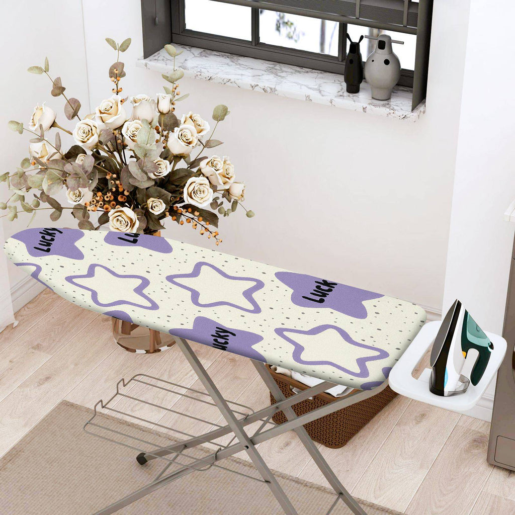 1-Piece Star Pattern Lucky Text Purple  Ironing Board Cover, Universal Size, Without Board