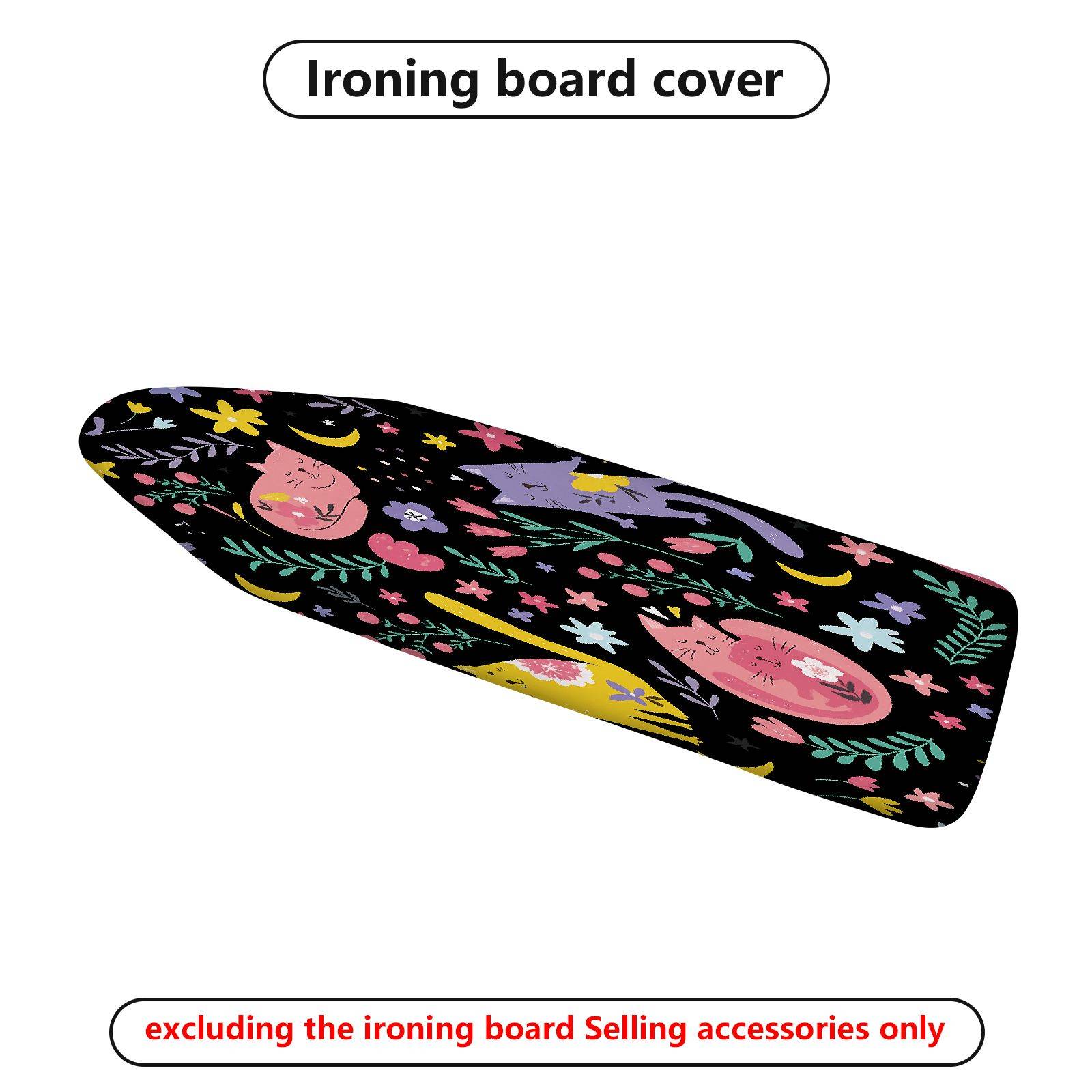 1-Piece Cat Floral Moon  Ironing Board Cover, Universal Size, Without Board