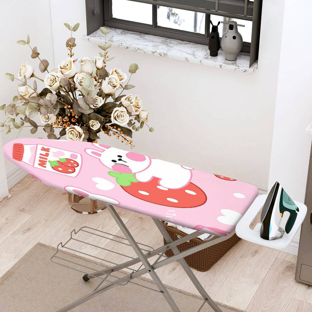 1-Piece Strawberry Milk Bunny  Ironing Board Cover, Universal Size, Without Board