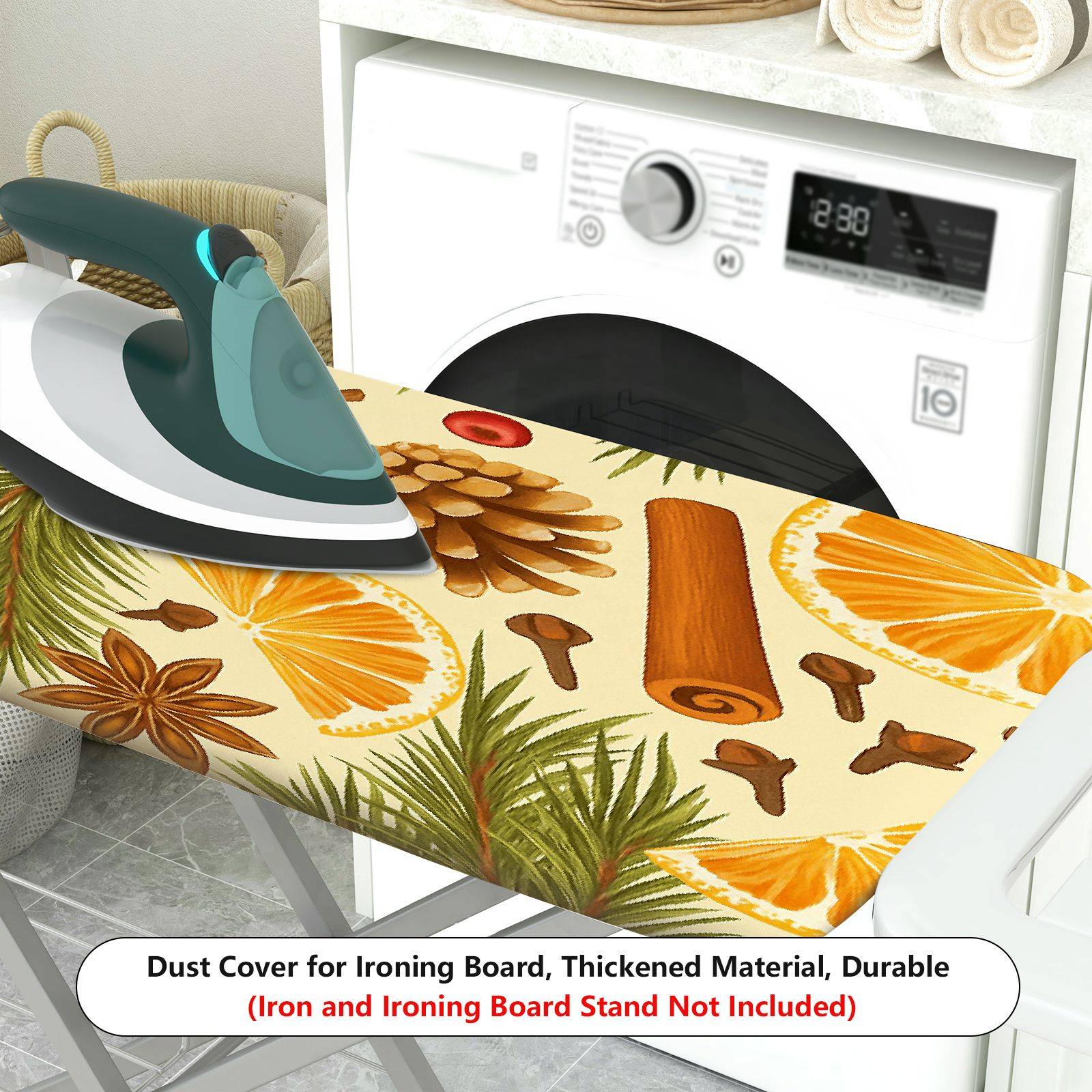 1-Piece Pine Cone Orange Star Anise  Ironing Board Cover, Universal Size, Without Board