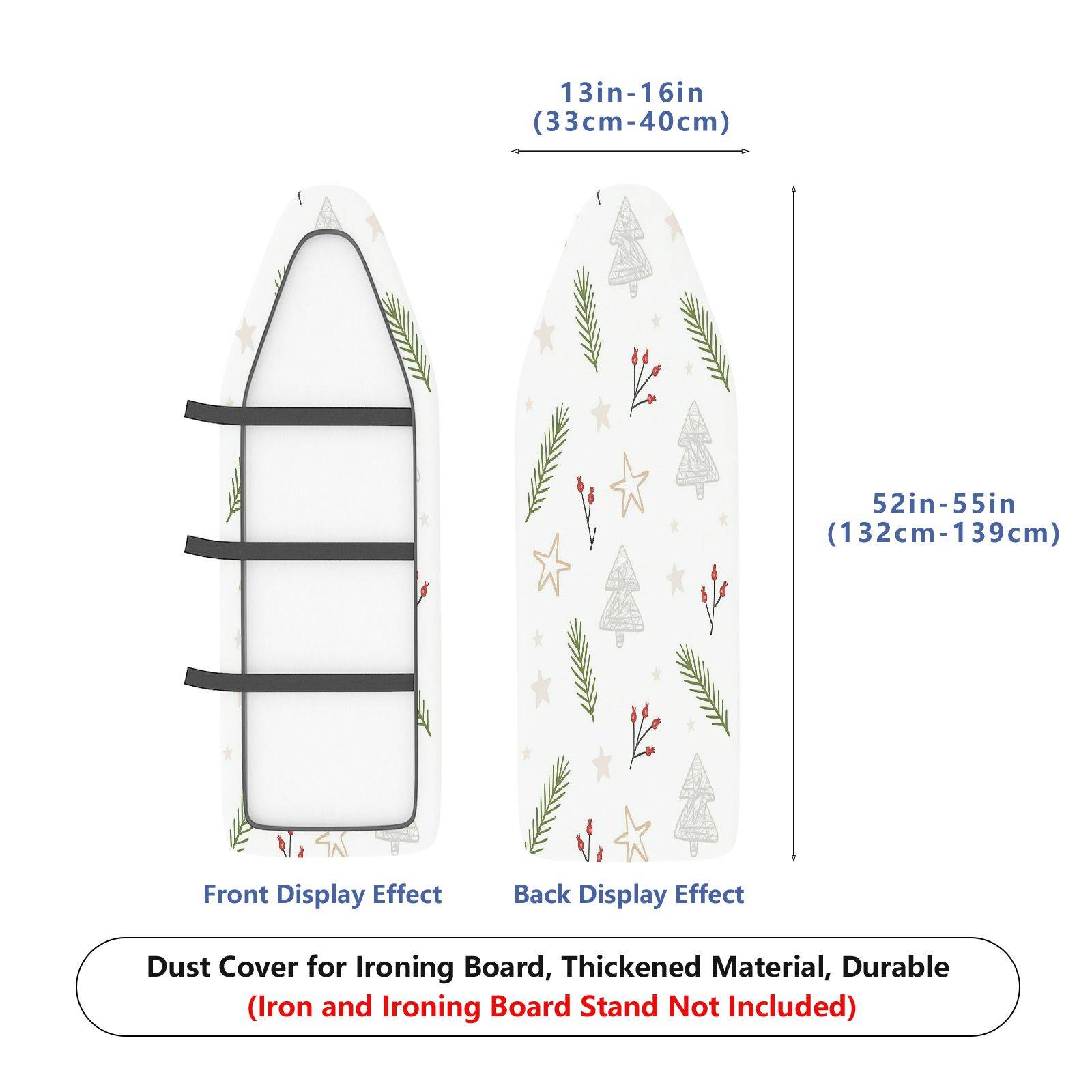 1-Piece Christmas Tree Star Pine  Ironing Board Cover, Universal Size, Without Board