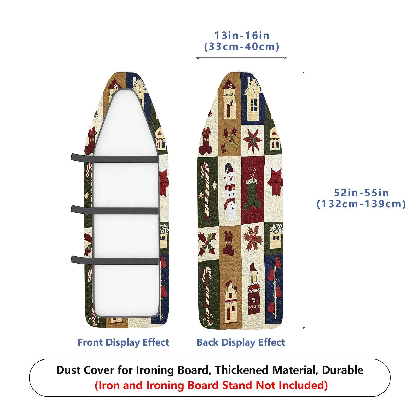 1-Piece Christmas Snowman Candy  Ironing Board Cover, Universal Size, Without Board