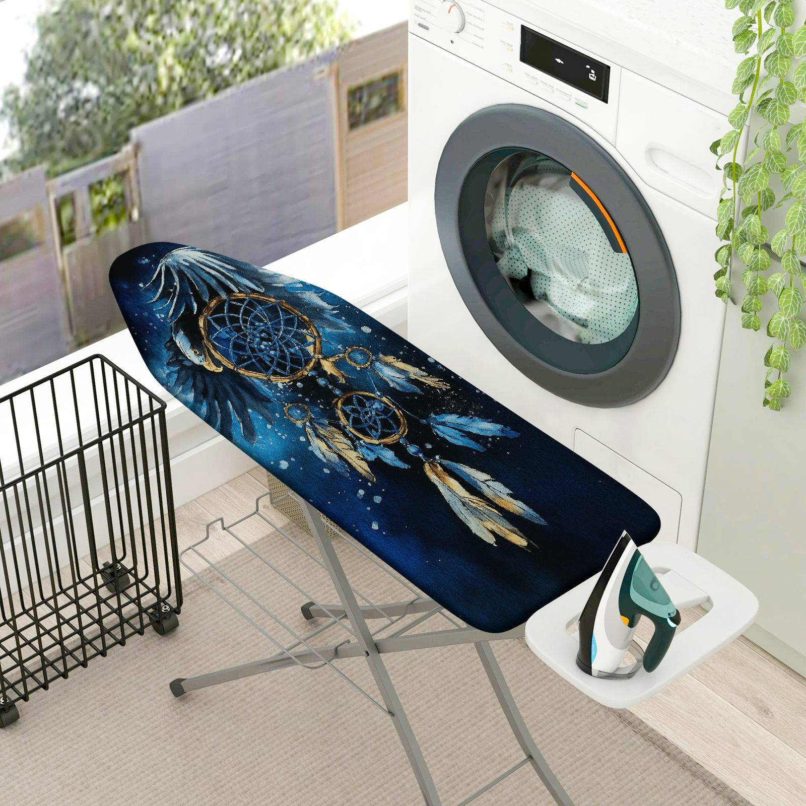 1-Piece Dreamcatcher Feather Night Sky  Ironing Board Cover, Universal Size, Without Board