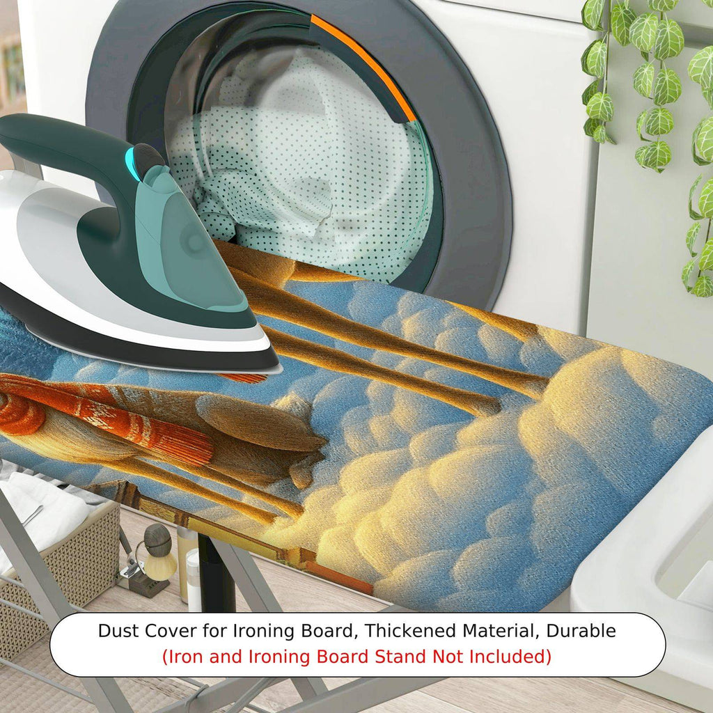 1-Piece Reindeer Aurora Winter  Ironing Board Cover, Universal Size, Without Board