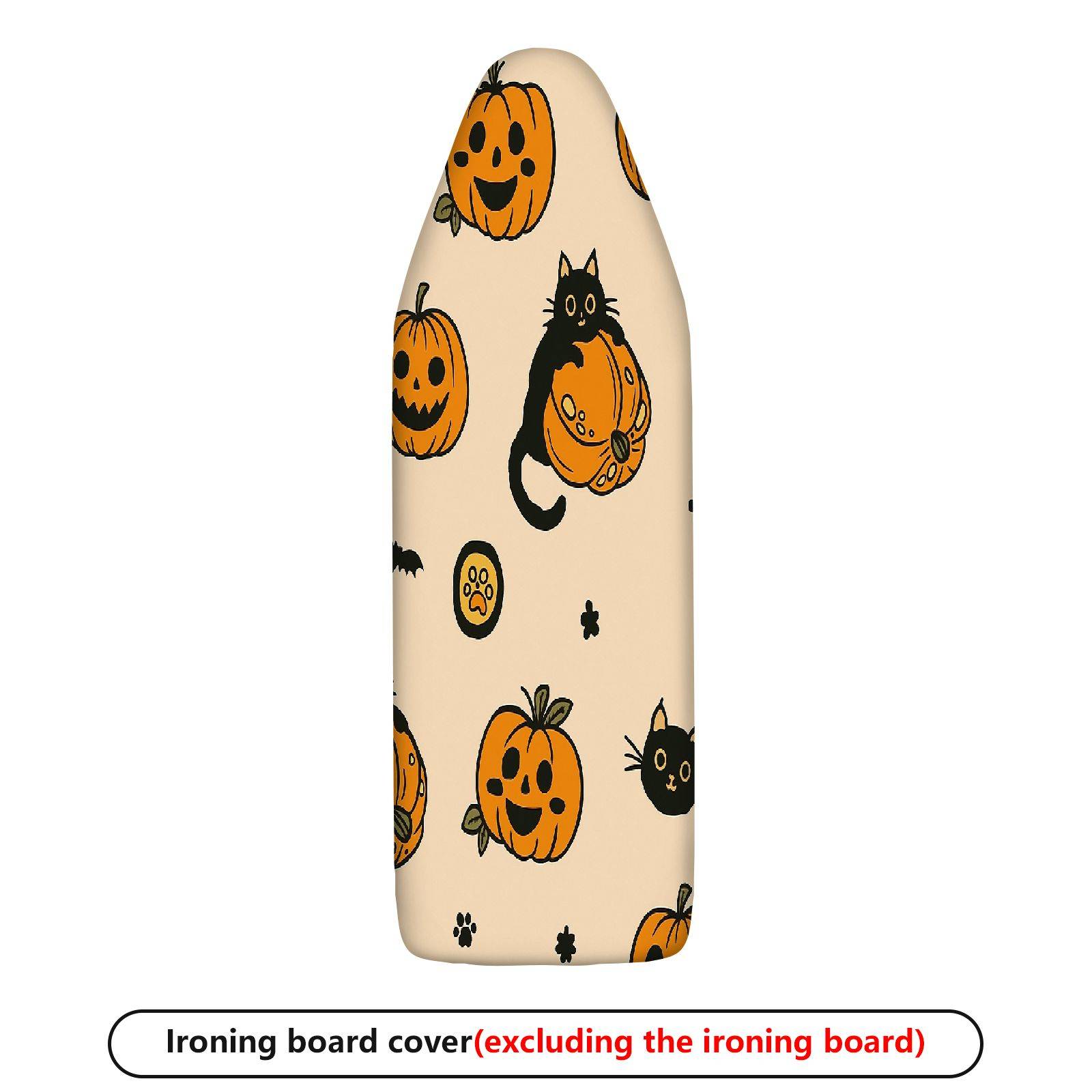 1-Piece Halloween Black Cat Pumpkin  Ironing Board Cover, Universal Size, Without Board
