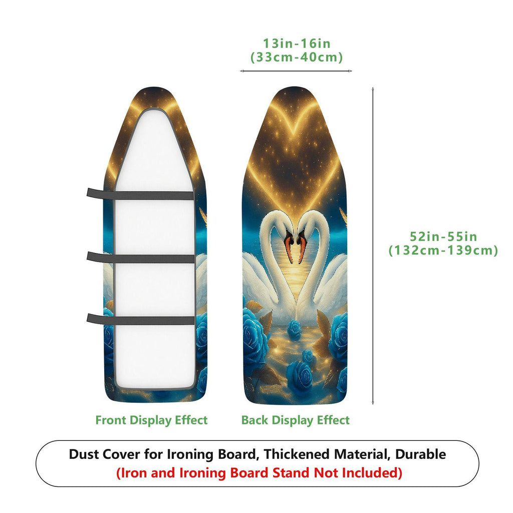 1-Piece Swan Blue Rose Starry  Ironing Board Cover, Universal Size, Without Board