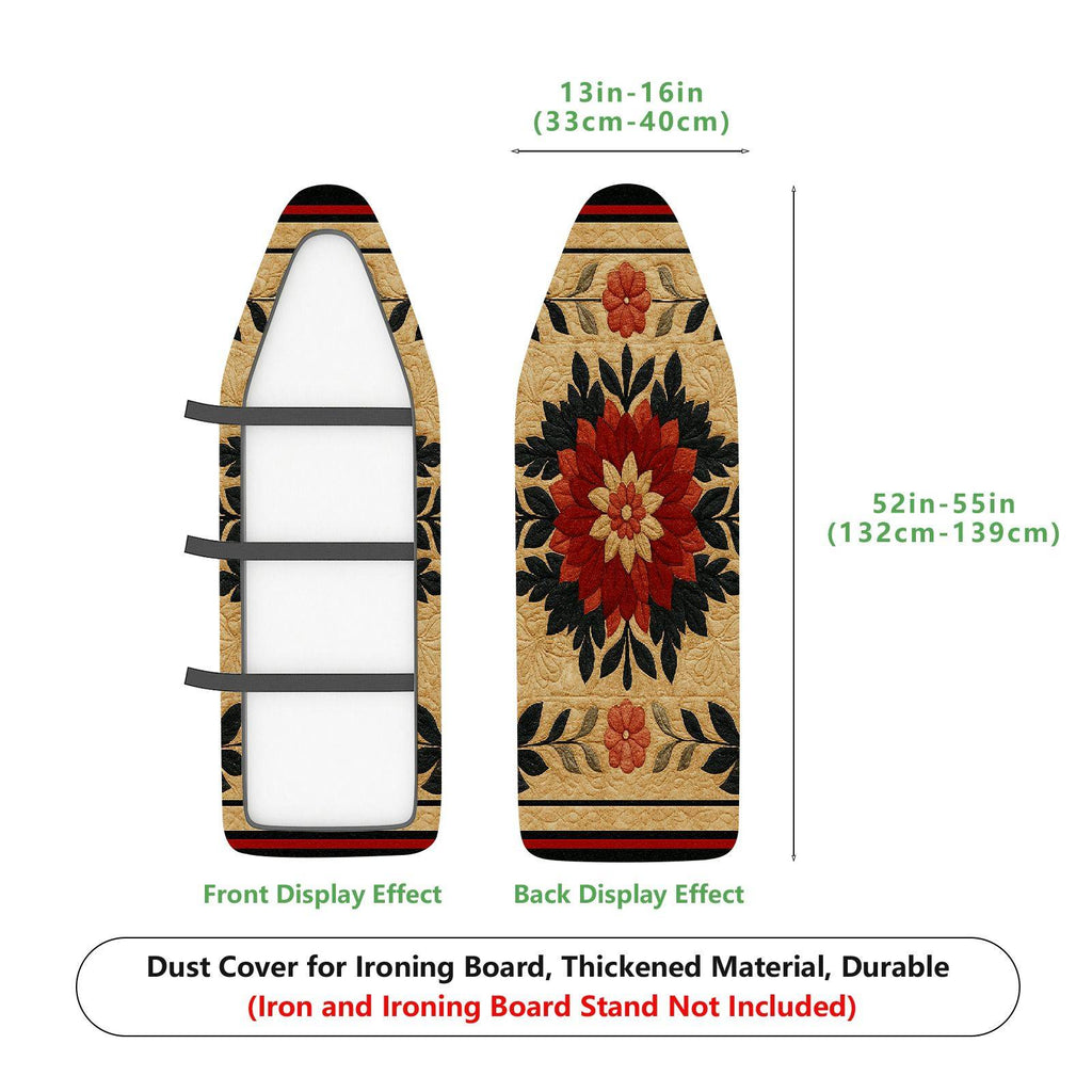 1-Piece Retro Floral Classic  Ironing Board Cover, Universal Size, Without Board