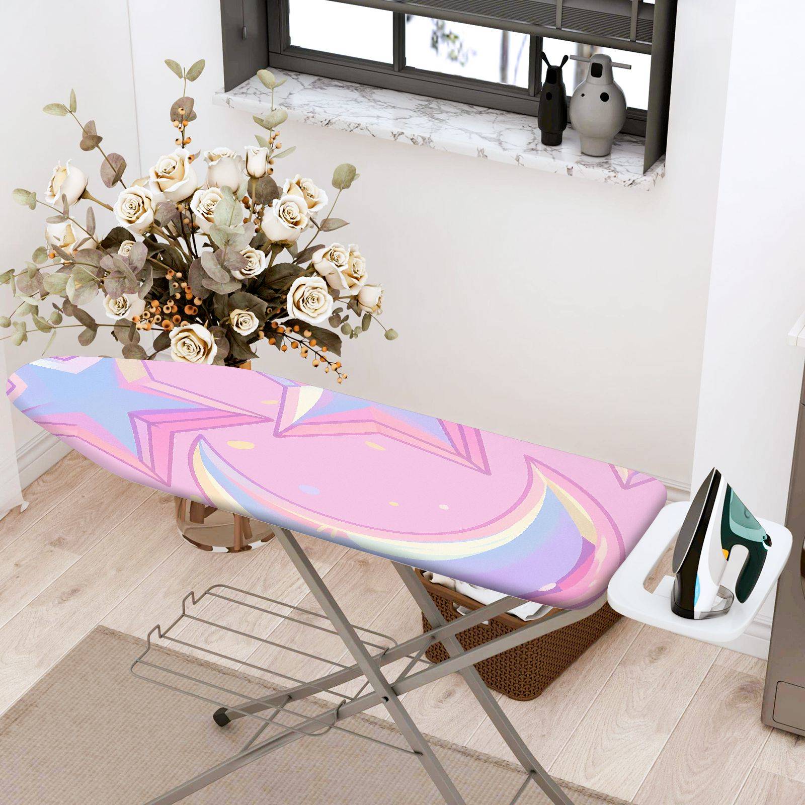 1-Piece Star Moon Pastel  Ironing Board Cover, Universal Size, Without Board