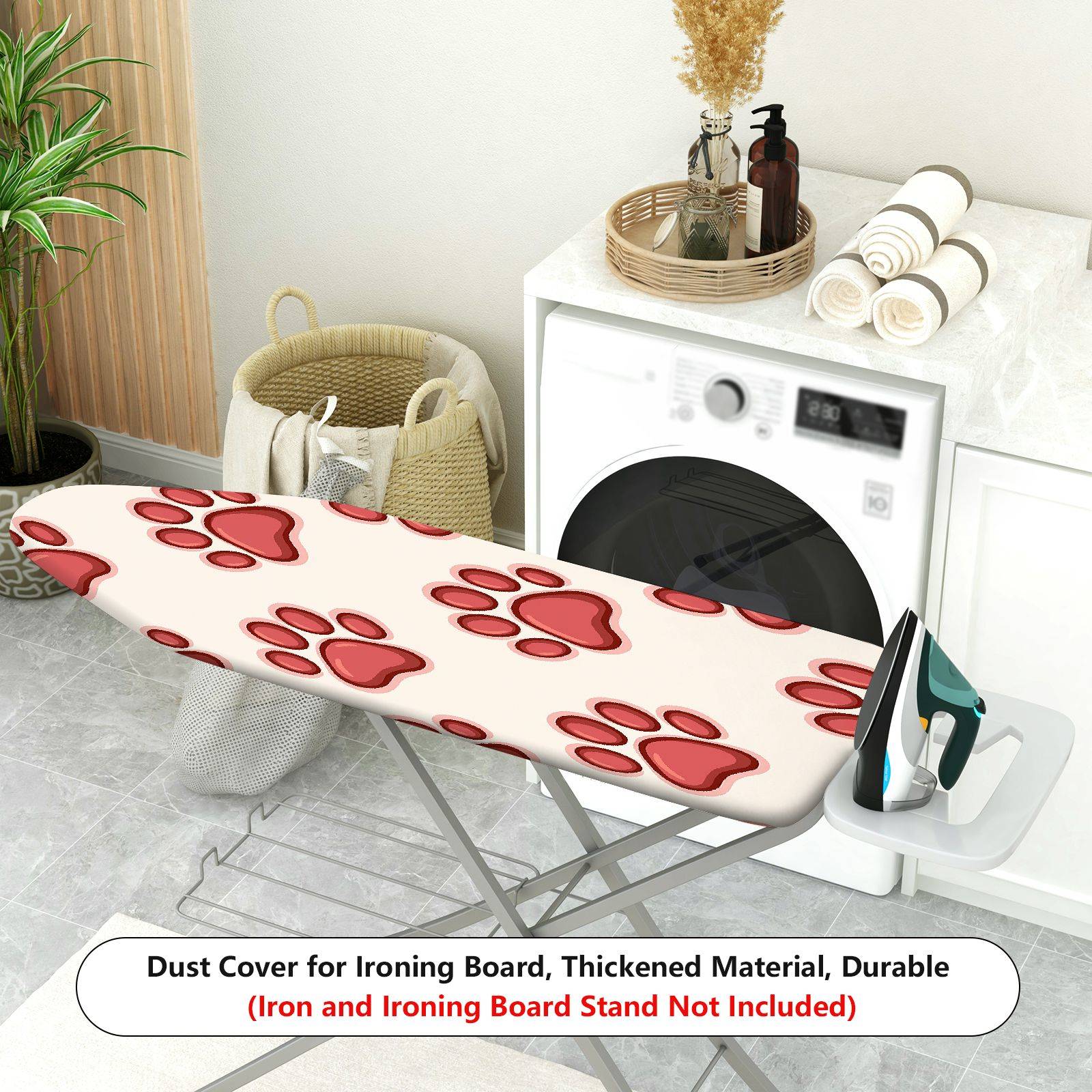 1-Piece Animal Print Paw Cat Dog  Ironing Board Cover, Universal Size, Without Board