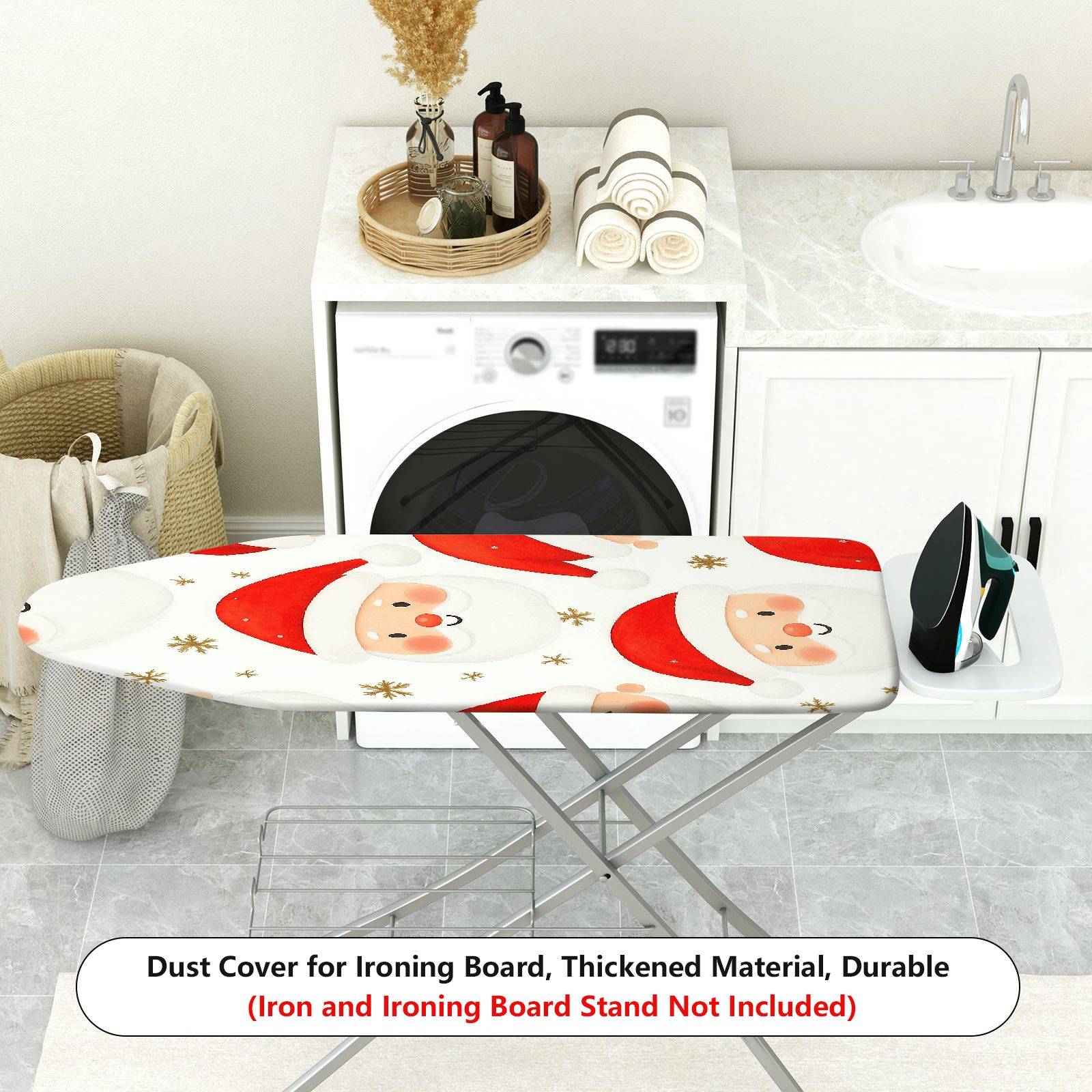 1-Piece Santa Claus Christmas Snowflake  Ironing Board Cover, Universal Size, Without Board