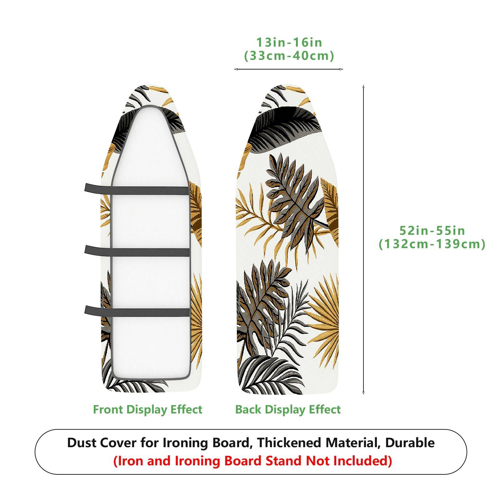 1-Piece Tropical Leaves Pattern Nature Brown  Ironing Board Cover, Universal Size, Without Board