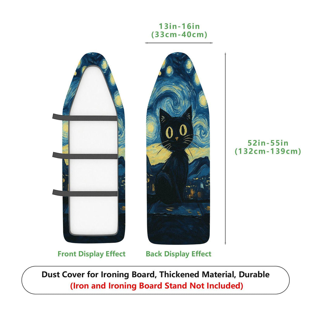 1-Piece Starry Night Cat Artistic  Ironing Board Cover, Universal Size, Without Board