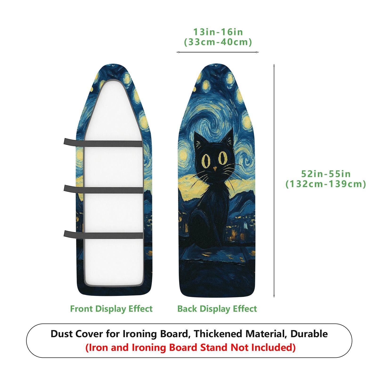 1-Piece Starry Night Cat Artistic  Ironing Board Cover, Universal Size, Without Board