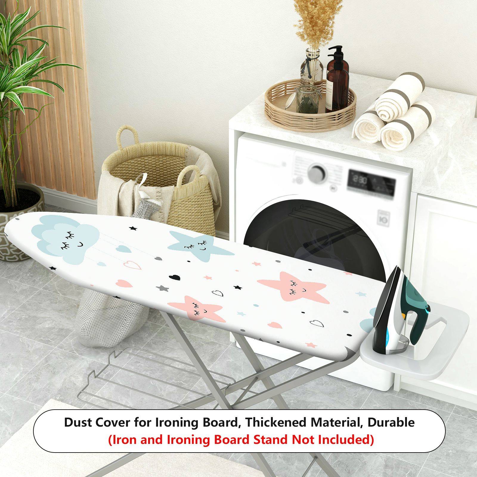 1-Piece Clouds Stars Hearts  Ironing Board Cover, Universal Size, Without Board