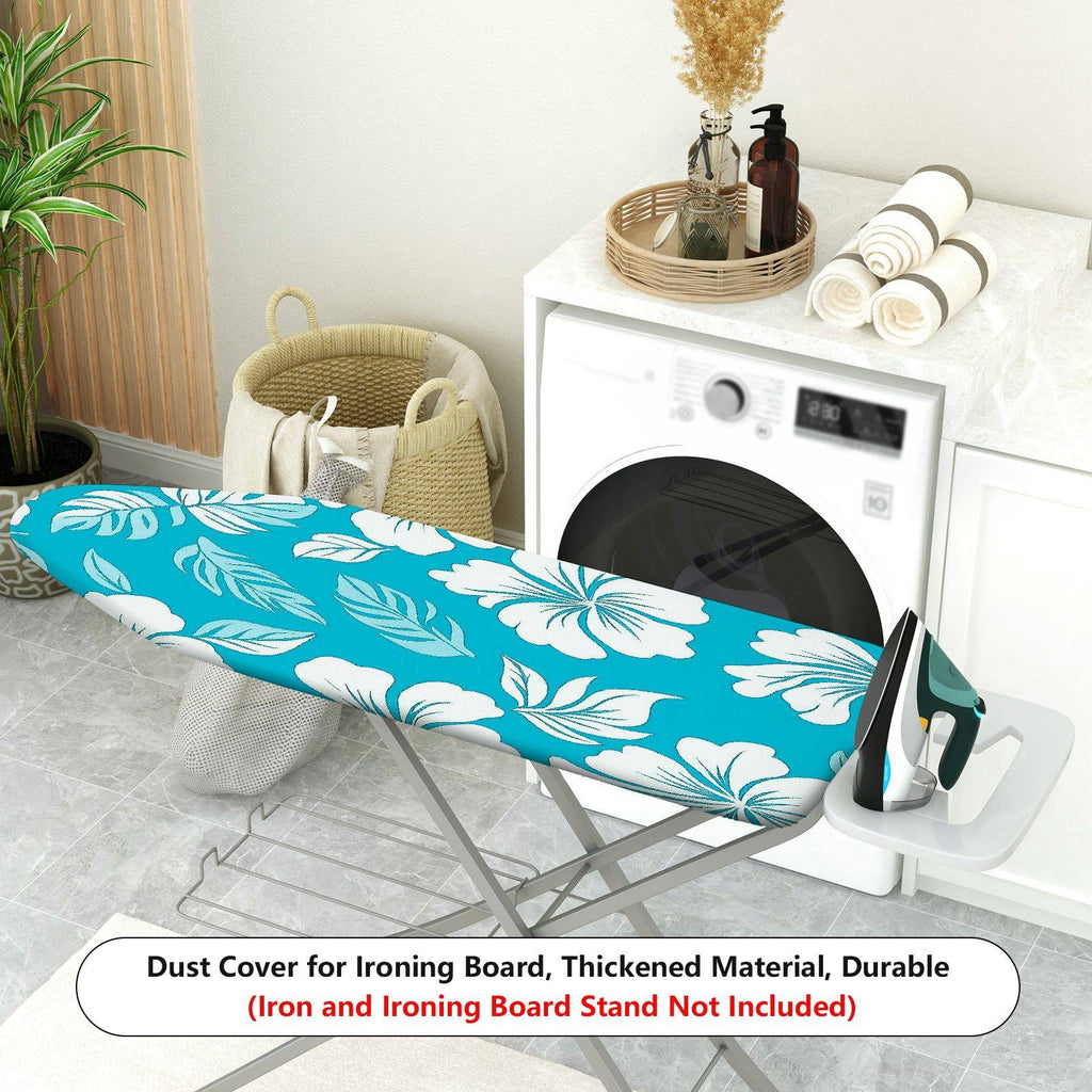 1-Piece Tropical Floral Leaves Blue  Ironing Board Cover, Universal Size, Without Board