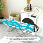 1-Piece Tropical Floral Leaves Blue  Ironing Board Cover, Universal Size, Without Board