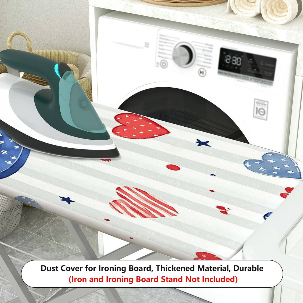 1-Piece Patriotic Stars Stripes Hearts  Ironing Board Cover, Universal Size, Without Board