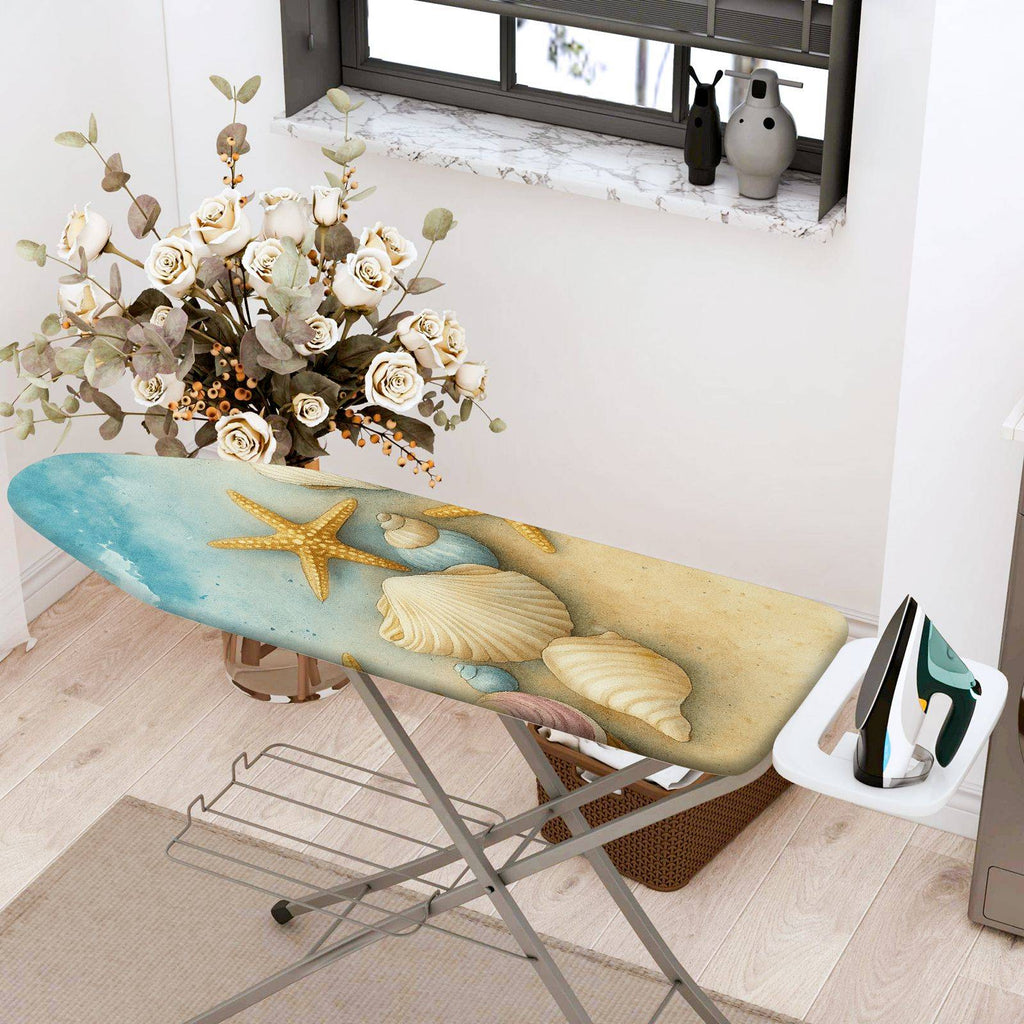 1-Piece Shells Starfish Ocean  Ironing Board Cover, Universal Size, Without Board