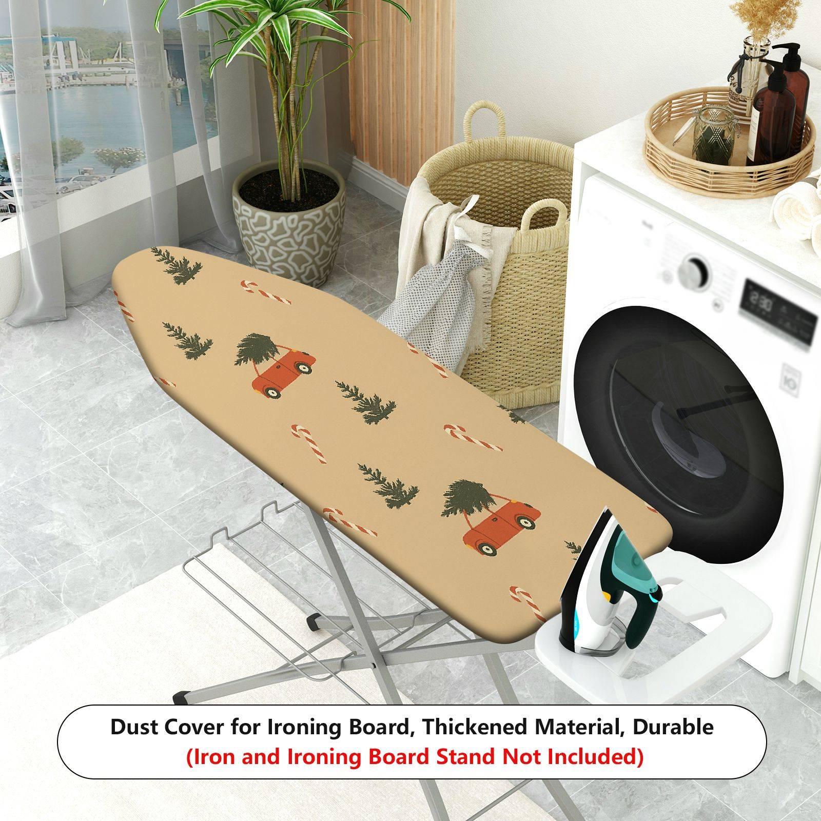 1-Piece Christmas Tree Car Candy  Ironing Board Cover, Universal Size, Without Board
