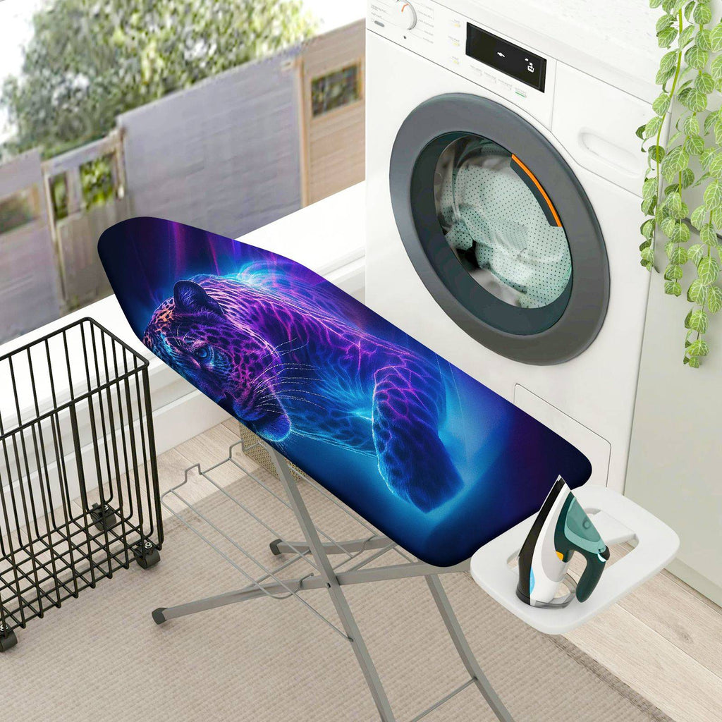 1-Piece Leopard Purple Blue Animal Art  Ironing Board Cover, Universal Size, Without Board