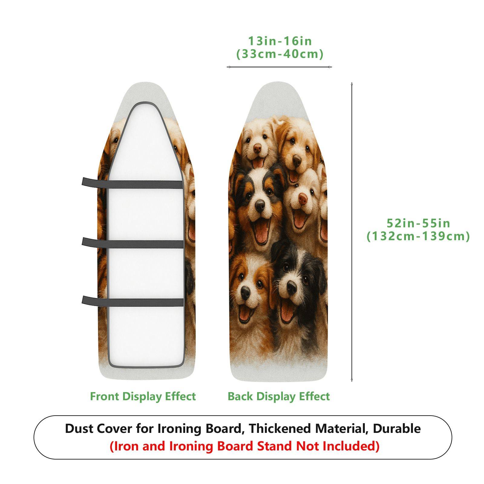 1-Piece Dogs Puppies Animals  Ironing Board Cover, Universal Size, Without Board