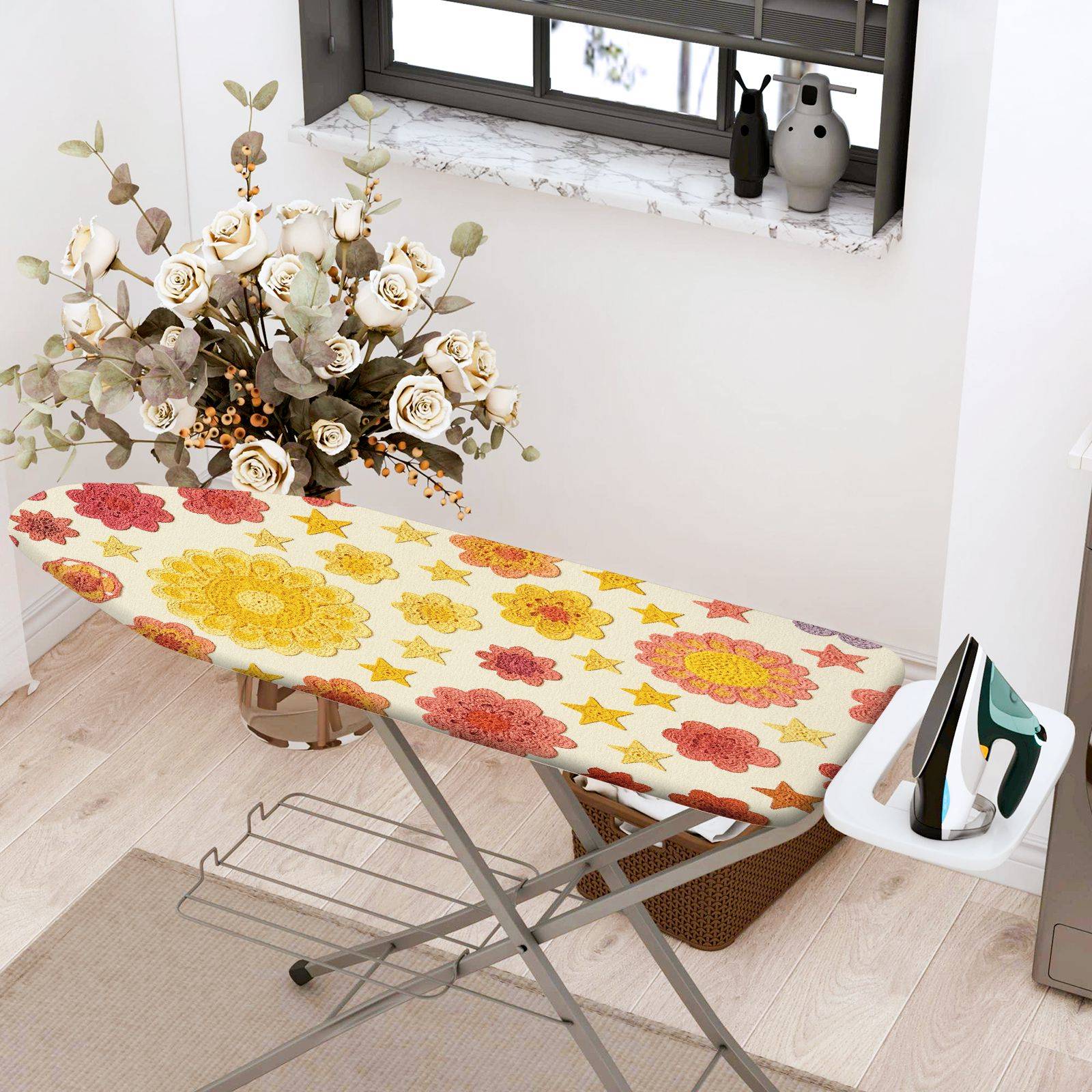 1-Piece Floral Star Colorful  Ironing Board Cover, Universal Size, Without Board