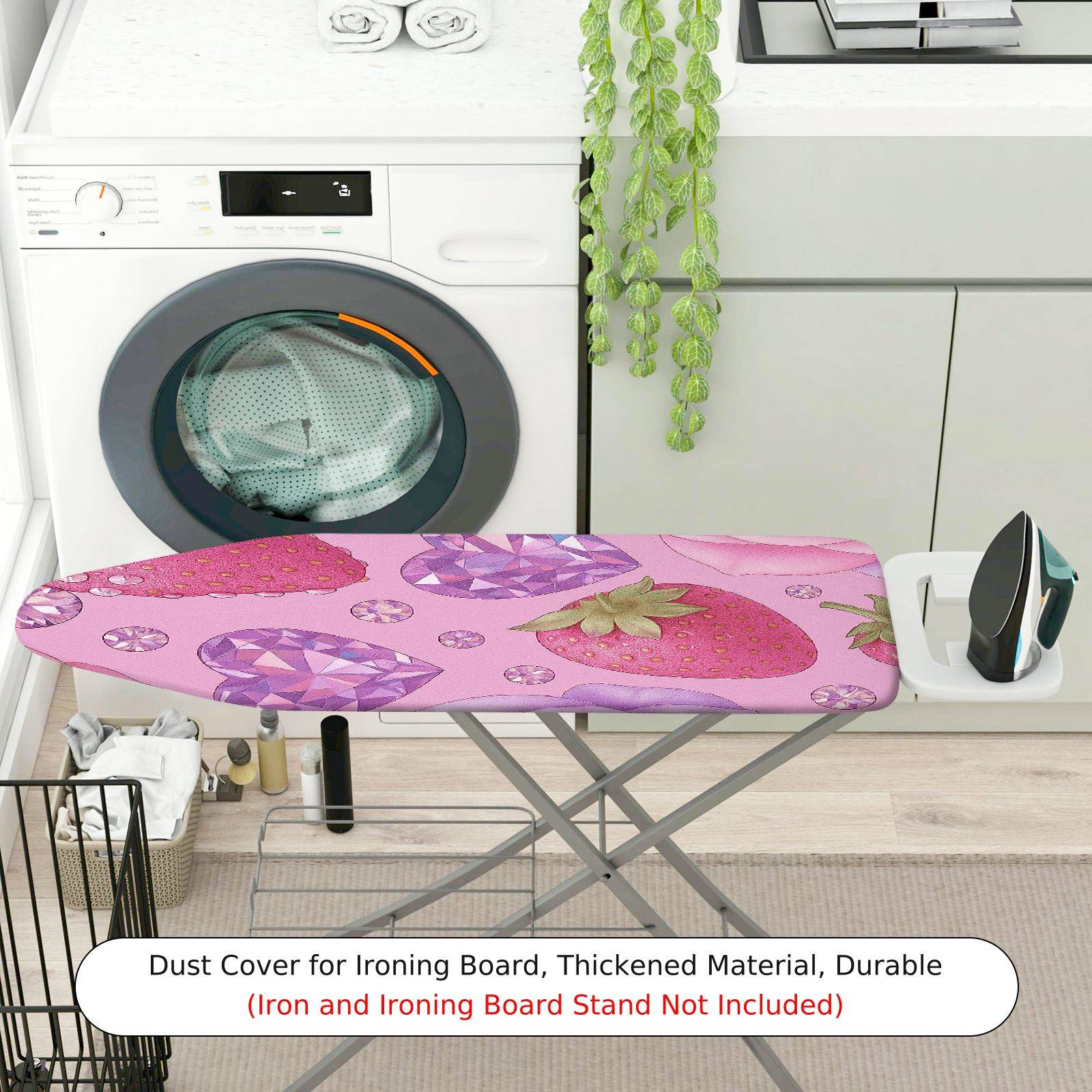 1-Piece Strawberry Diamond Rose  Ironing Board Cover, Universal Size, Without Board