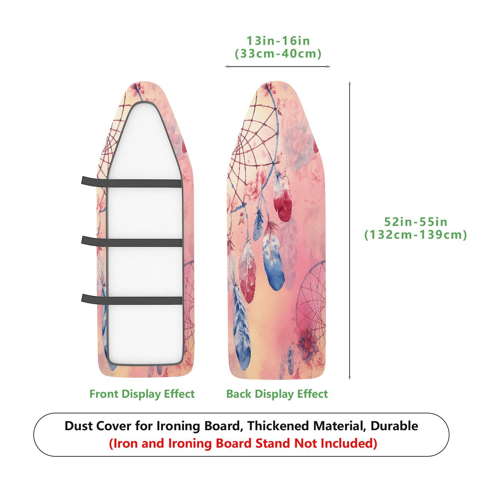 1-Piece Dreamcatcher Feather Pink  Ironing Board Cover, Universal Size, Without Board