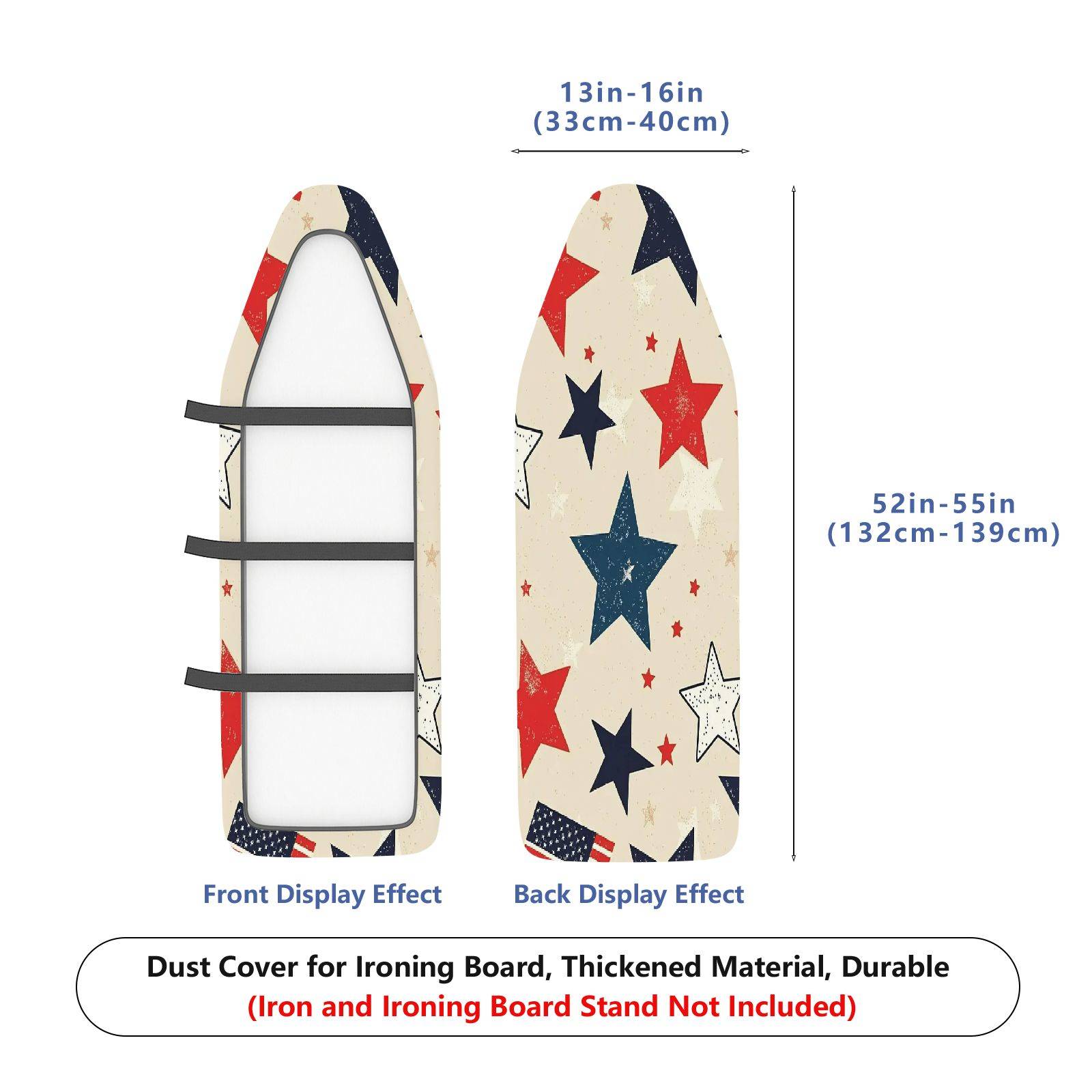 1-Piece Star Pattern American Flag Vintage Theme  Ironing Board Cover, Universal Size, Without Board