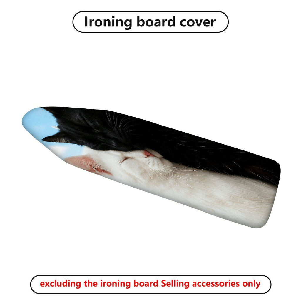 1-Piece Cat Black White Sleeping  Ironing Board Cover, Universal Size, Without Board