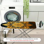 1-Piece Floral Golden Starburst Mandala  Ironing Board Cover, Universal Size, Without Board