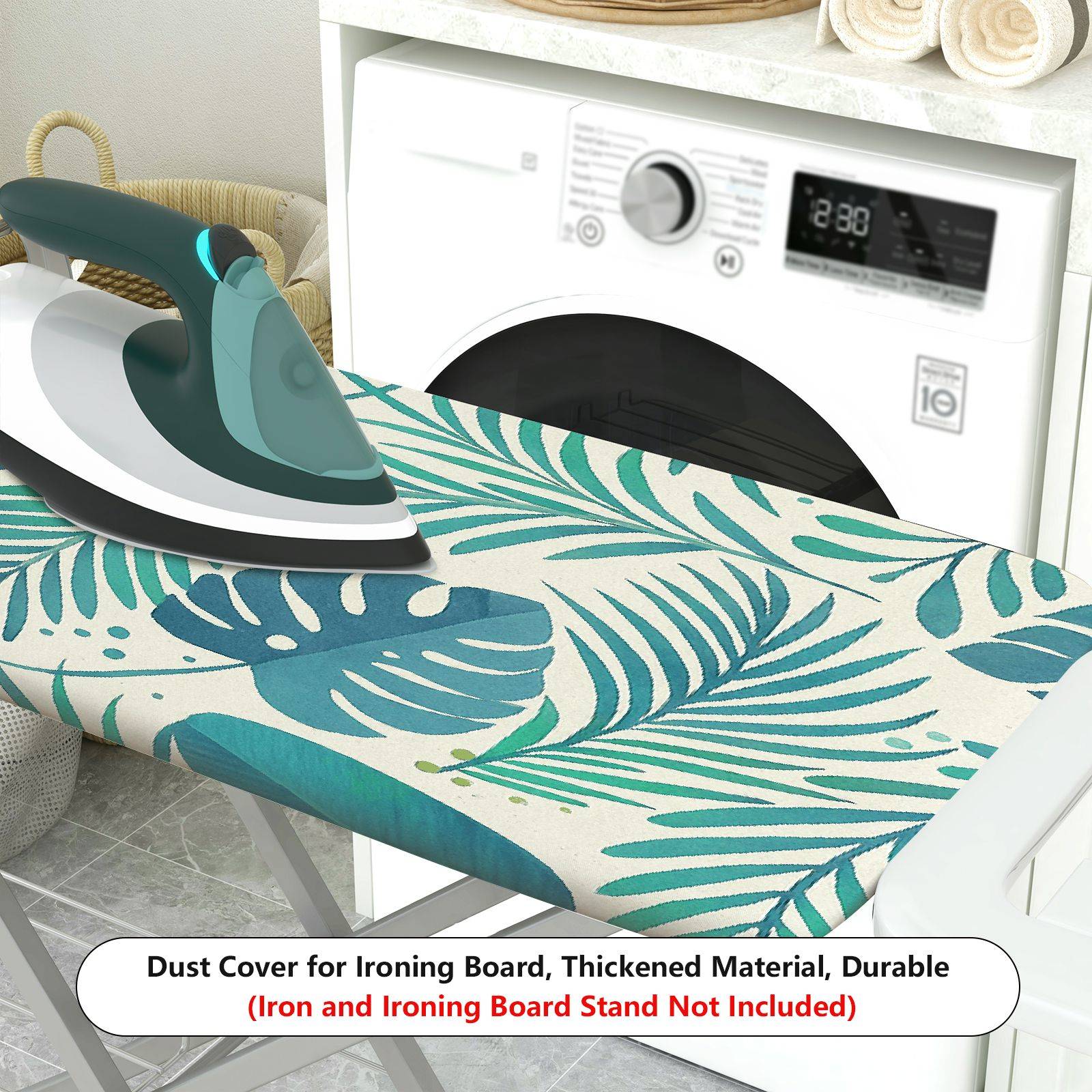 1-Piece Tropical Leaf Pattern Greenery  Ironing Board Cover, Universal Size, Without Board
