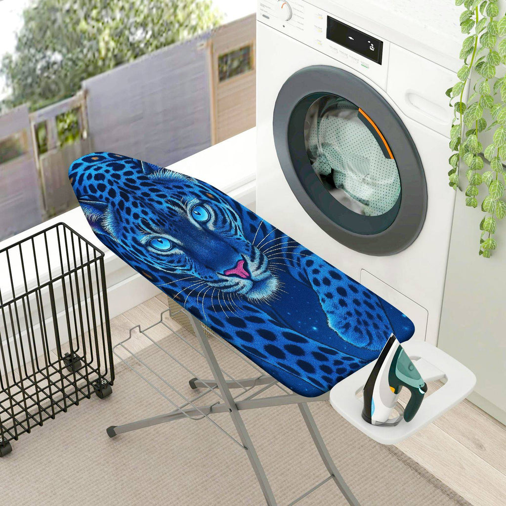 1-Piece Blue Leopard Pattern Animal Print Stylish  Ironing Board Cover, Universal Size, Without Board